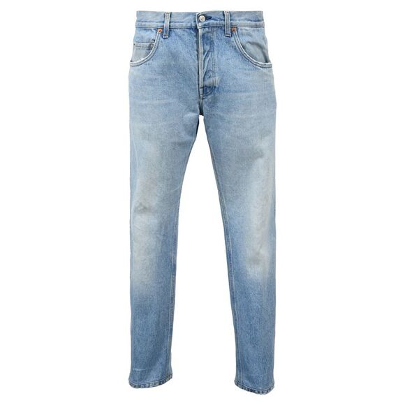 Gucci Washed Mid-Rise Jeans in Blue Cotton Denim - Picture 1 of 4